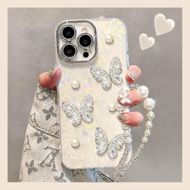 Cat mirror bracelet is suitable for Apple 16promax mobile phone case, advanced sense, light luxury three-dimensional girls