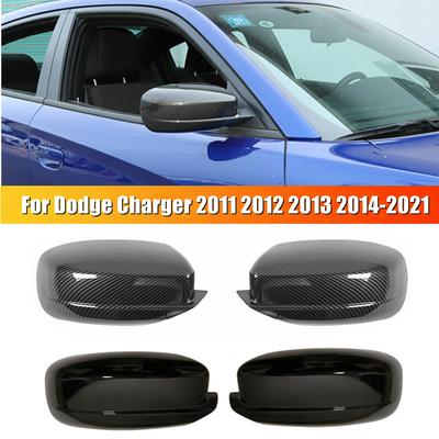 For Dodge Charger 2011 2012 2013 2014 2015- ABS Car Rearview Side Mirror Cover Wing Cap Exterior Door Trim Adhesive Sticker
