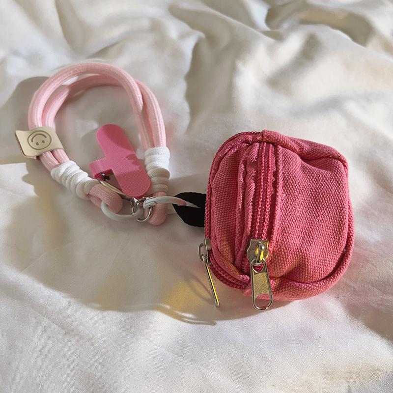 

Girly Pink Bag Lanyard - New Creative Phone Case String, Rotating Clasp Keychain, Charm for Earphone Cases/Bags, Cute Accessory