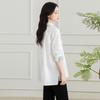 [Shirt] Summer Collar Solid Color Thin Cardigan Temperament Versatile Mid Length Shirt for Women