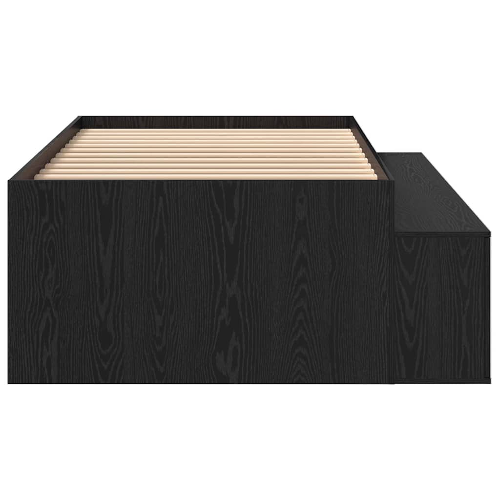 Bed Frame in Black Oak Effect 90 x 200 cm Engineered Wood