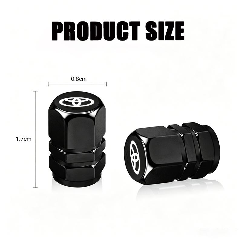 4Pcs Car Wheel Tire Air Valve Caps Stem Cover with Color Brand Logo For Toyota RAV4 Corolla Camry Frontier Supra C-HR Hilux Taco