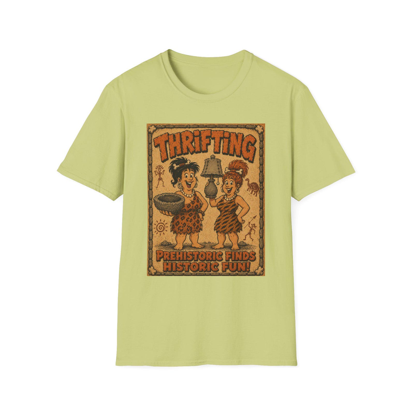 Thrifting Cavewoman Cartoon T-Shirt flint stones Retro Flea Market 3XL