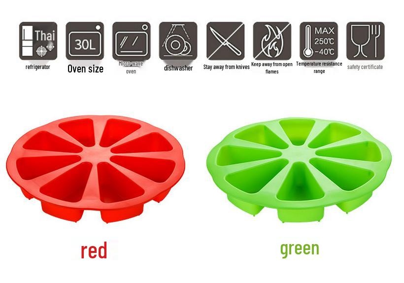 Food-Grade Silicone 8-Cavity Cake Mold - Non-stick & Thickened Pizza Pan