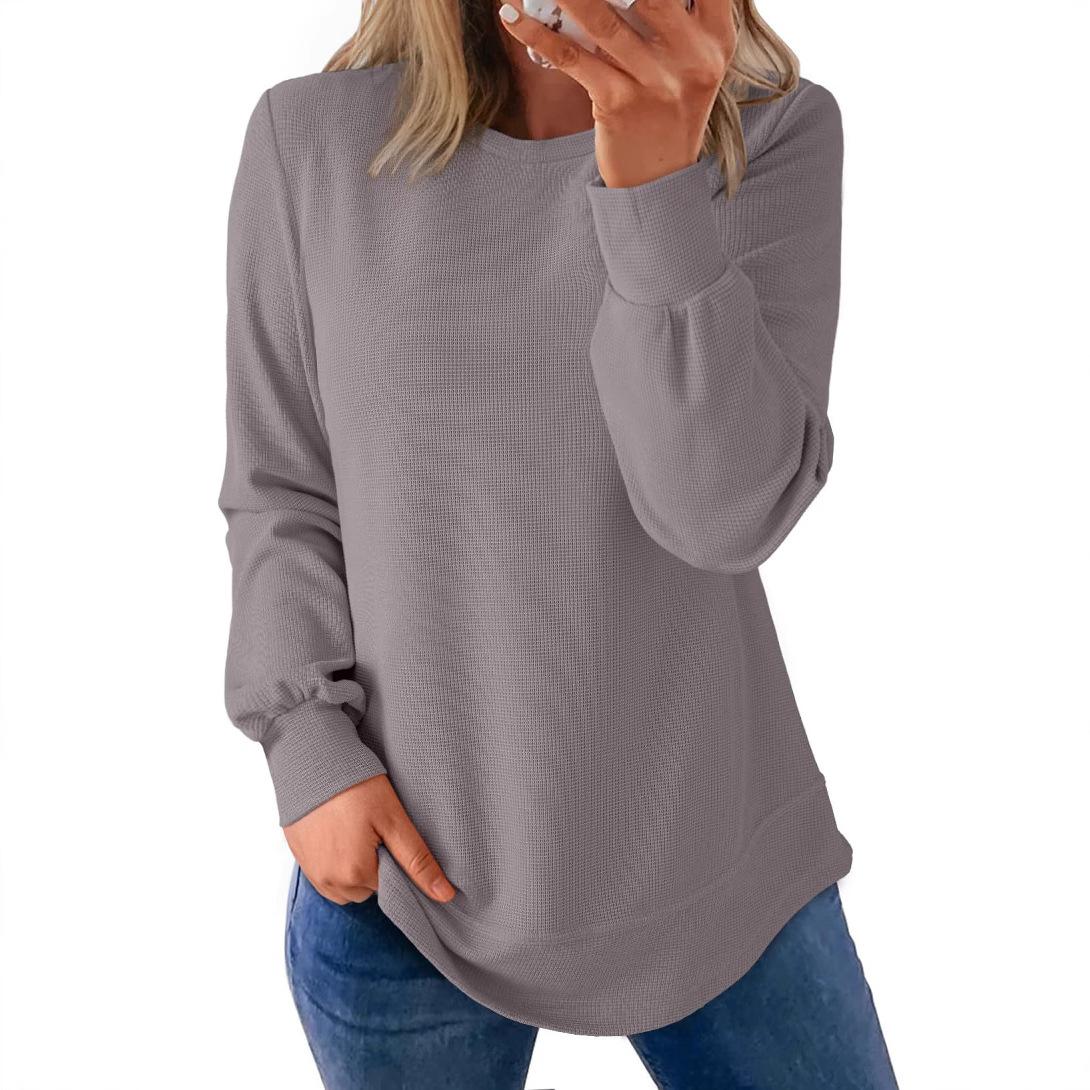 

Women s Long Sleeve Slim Fit T-Shirt, Basic Casual Top, Multiple Colors (Black, Blue, Gray, Green, Khaki) XXL сірий колір