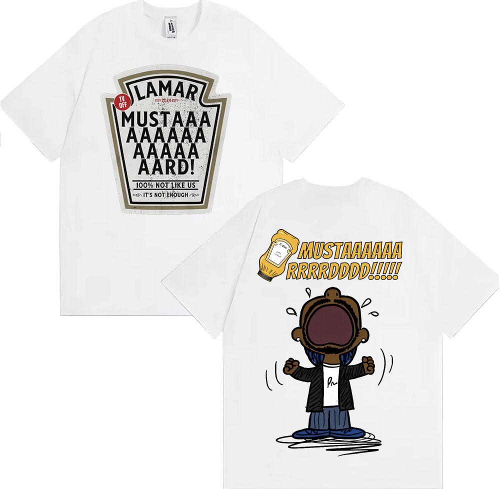 Rapper Kendrick Lamar Hořčice Vtipná Trička Dámská Móda Hip Hop Popová Hudba Tričko Pánské Ležérní 100% Bavlna Nadměrné Tričko