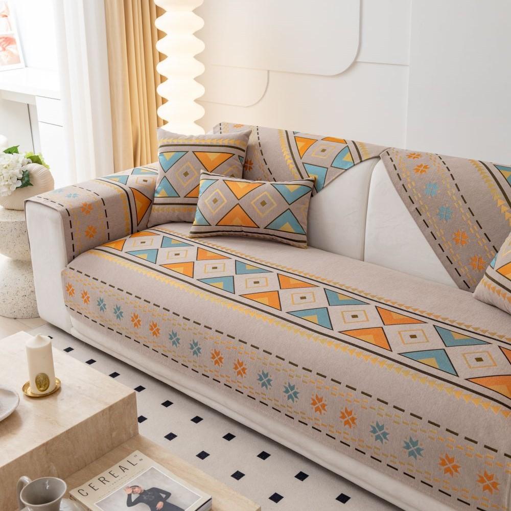 Nordiske Chenille Sofatrekk til Stue Sklisikre Støvtette Sofatrekk Universelle Bøhmiske Vaskbare Sofaer Funda Sofa
