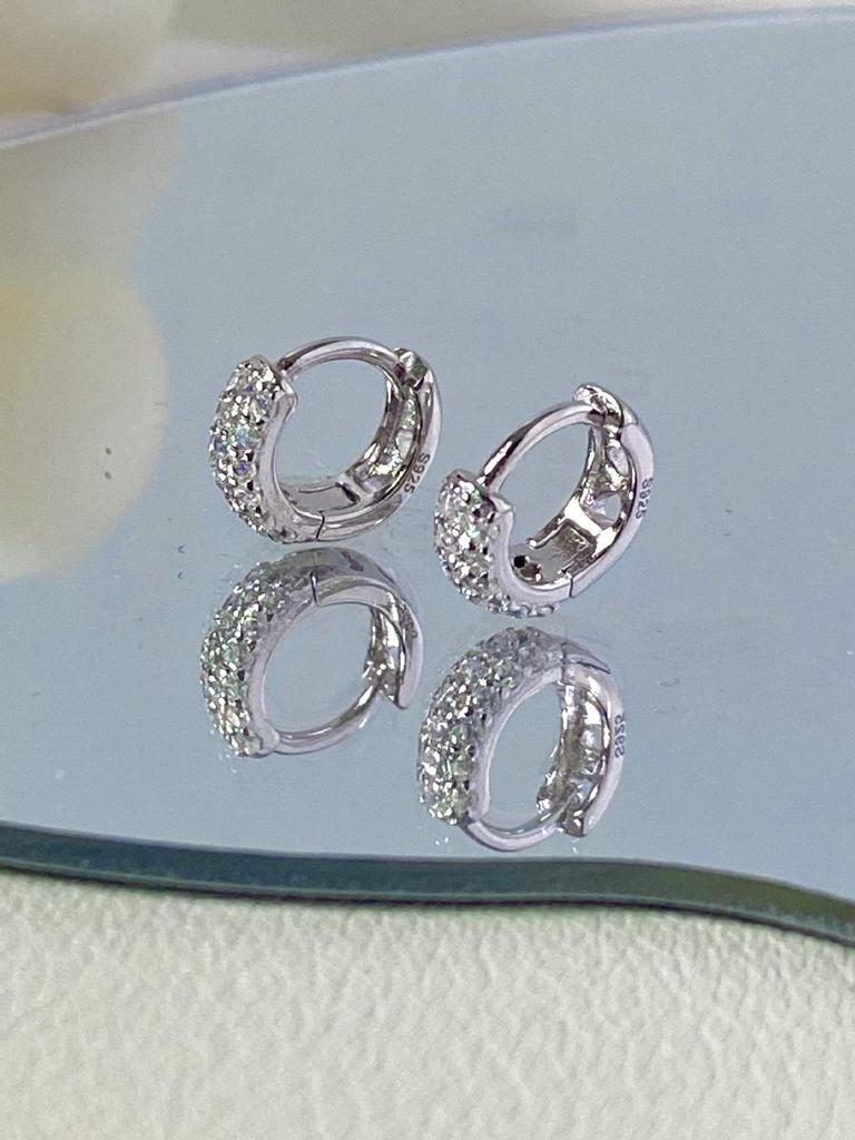 18K Gold Plated Sterling Silver Mini Ear Cuff with Blazing Zircon Hoop