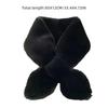 Cross Scarf For Women Autumn Winter Keep Warm Thick Plush Neck Collar Solid Color Fake Rabbit Fur Collar Scarf