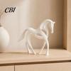 Modern Horse Decoration 3D Printed Abstract Statue, Minimalist Hollow White Figurine for Sculpture Desk Decor, Animal Shape Ornament Home Living Room