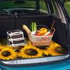 1Pcs Golden Sunflower Car Trunk Mat with Anti Slip Cargo Liner Waterproof Rear Storage Protector Floor Mat for SUV Sedan Vehicle