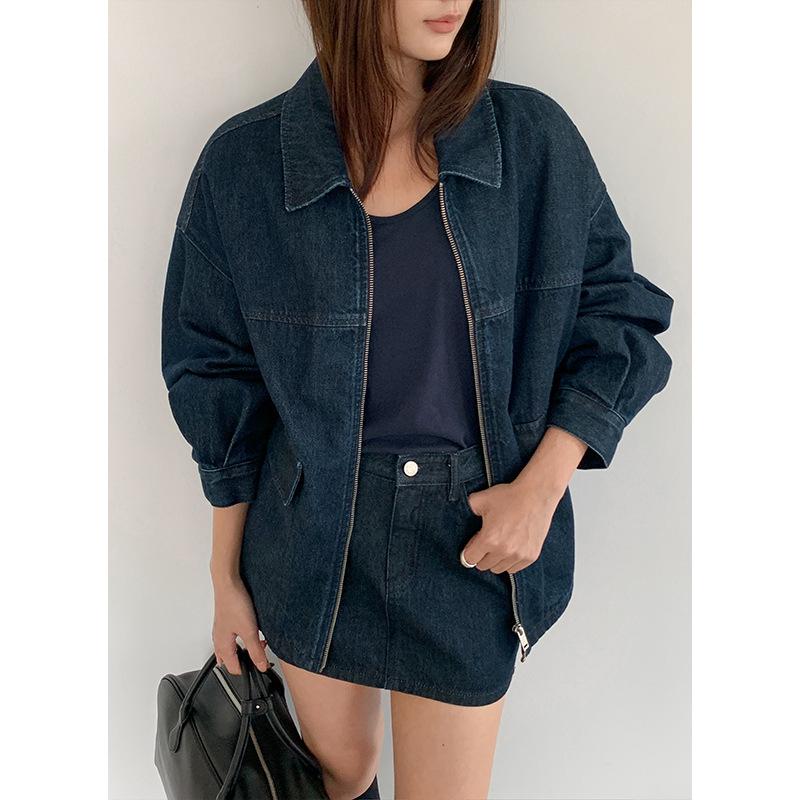 CLEAN SPACE Cotton Washed Denim Mini Skirt, Mid-Waist A-Line Skirt 2025, Style 53357