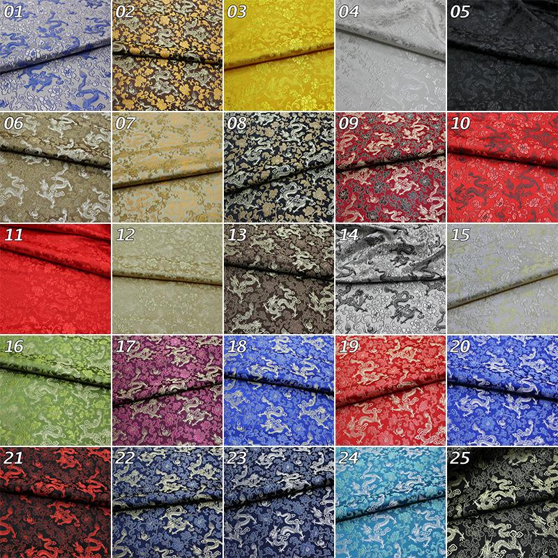 100*75cm Dragon Pattern Pattern Damask Satin Brocade Jacquard Fabric DIY Cheongsam Costume Upholstery Curtain Sewing Patchwork