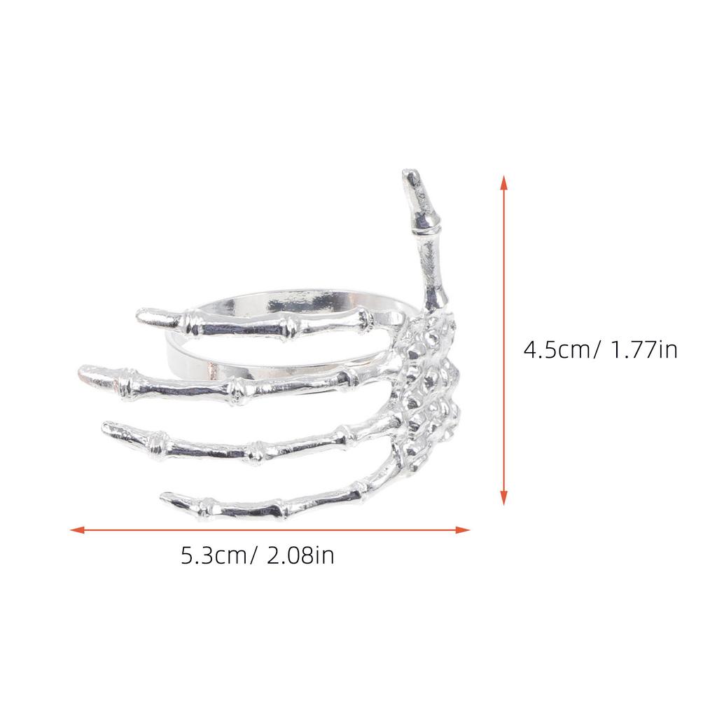 6Pcs Napkin Rings Halloween Decorative Alloy Ghost Palm Shaped Holders Stylish Table Ornaments for Home Decoration Use