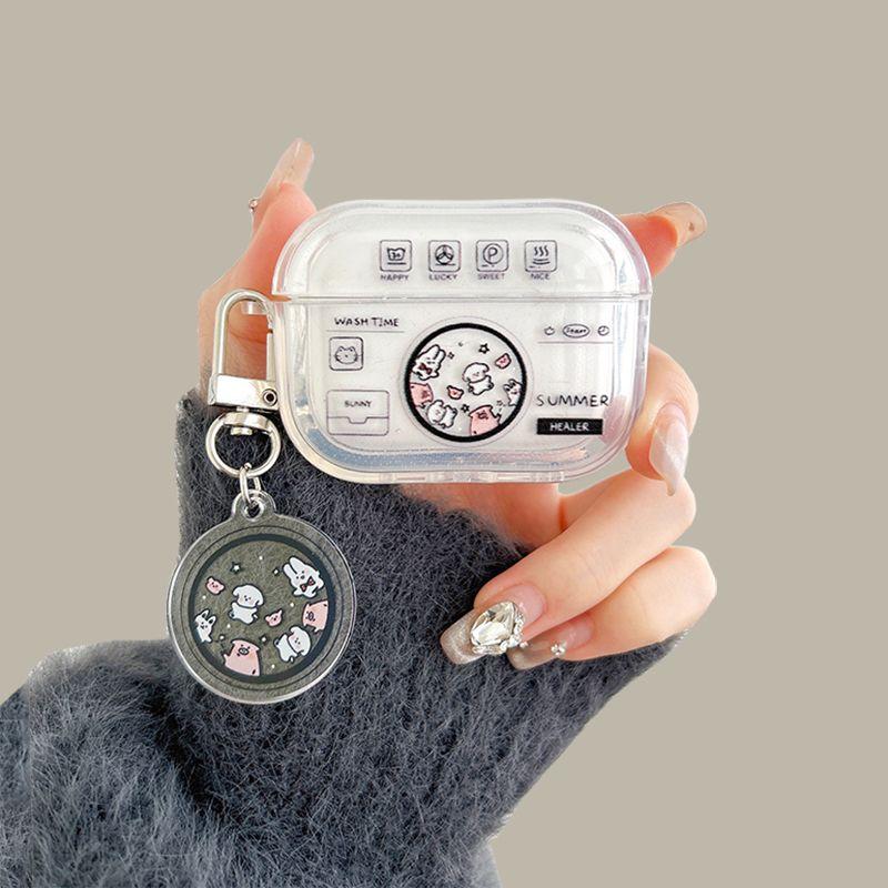 

Earbuds Case 2 Generation Transparent 3 Generation Silicone Pro Cartoon Cute Girl 4 Generation Set All-Inclusive Drop-Resistant New Fresh Soft 1 Apple Airpods Pro Circle rabbit + with pendant