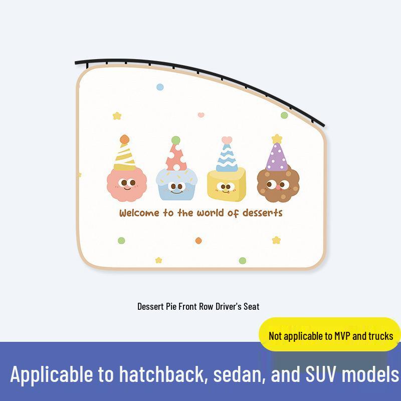 Car Rear Seat Cartoon Sunshade Curtain - Baby Sun Protection & Heat Insulation