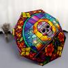 Day of the Dead Stained Window DecalUmbrella, Portable 3-Fold Compact Umbrella for Men & Women Gift
