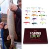 15Pcs Fishing Lure Kit ABS Plastic Lifelike Fish Tackle Gear Set Professional Tool