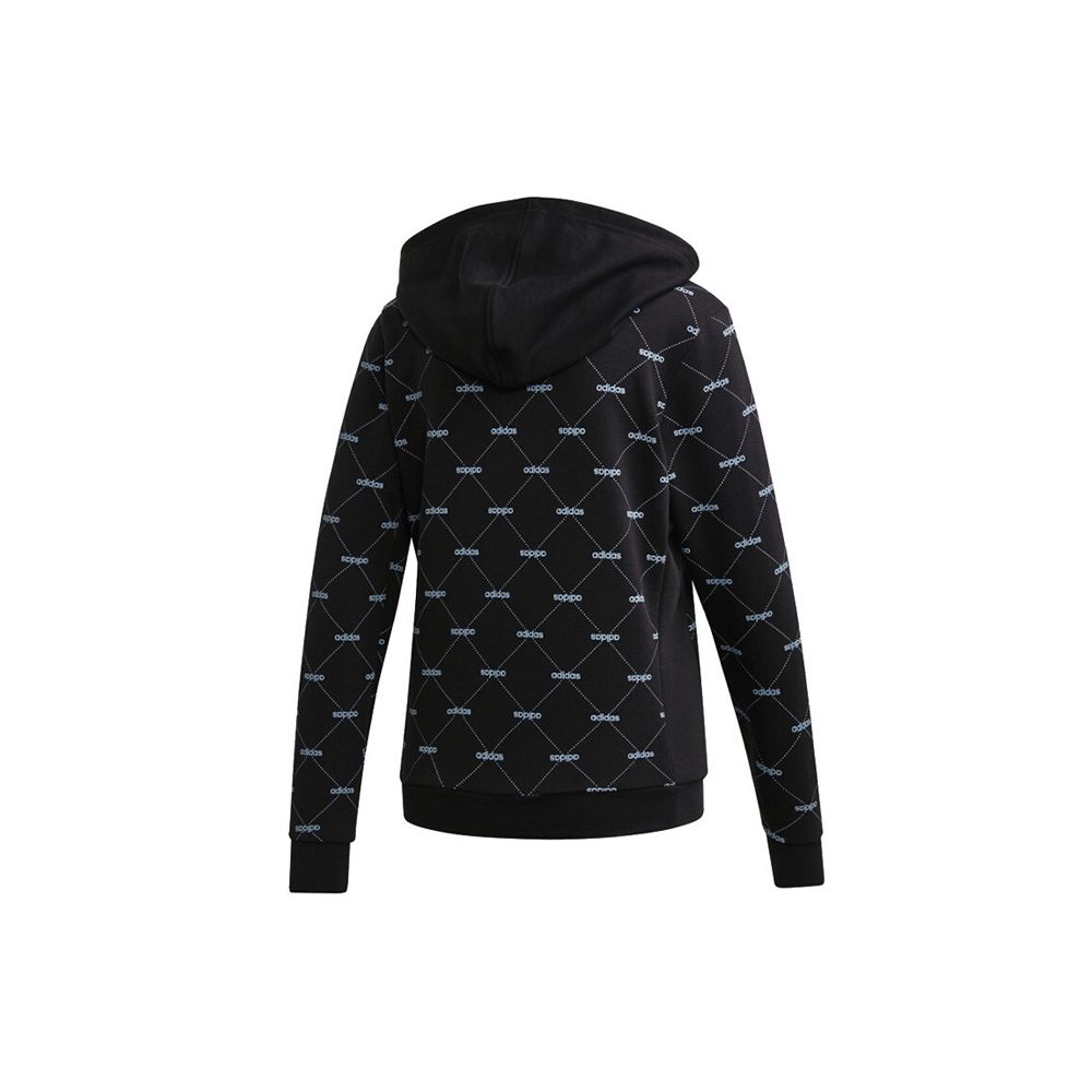 Adidas Neo Logo Printed American Style Casual Hoodie Women Hoodies Black EI6255