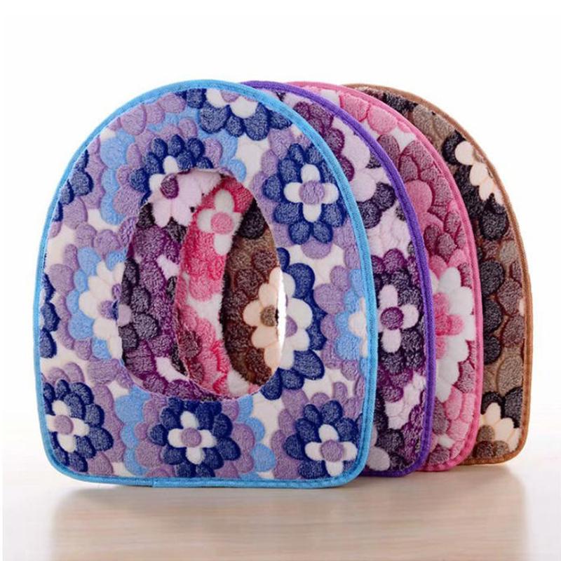 Toilet Cover Plush Seat Waterproof Universal Toilet Ring Washable Bathroom Mat Decorative With Random Color Back Of Seat Cushion