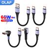 15CM 30CM Short Elbow USB C Cable 66W USB A To Type C Fast Charging Cable for Iphone 15 16 Huawei Samsung Xiaomi Power Bank Cord