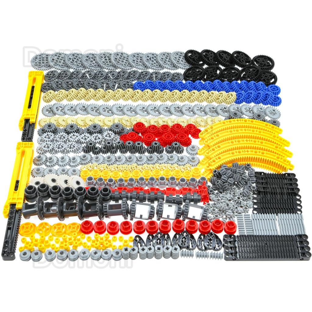 Technic Teile für Lego Bausätze, 466 Stück Auto Zahnrad Achse Stift Kettenglied Reifen Rad Bausteine Set - Kompatibel mit großen Marken