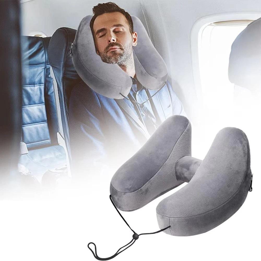 Inflatable Design Inflatable Neck Pillow Breathable Design U-Shaped Pillow  Outdoor