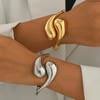 Trendy Cross-Border Gloss Geometric Open Bangle European Light Luxury Stackable Office Banquet Women Fashion Accessories