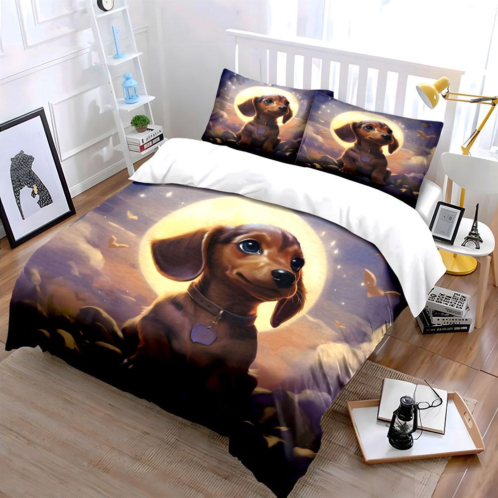 Moonlit Puppy Dreams Bedding sets Duvet covers Pillowcases(1* Duvet Cover 2* Pillowcases without duvet insert)