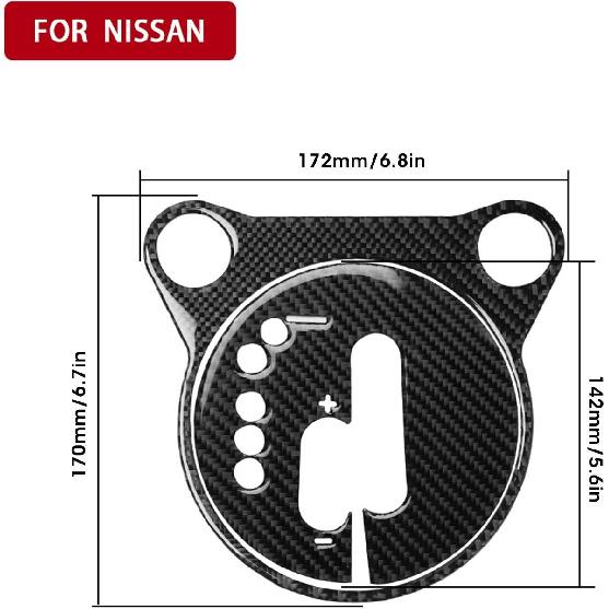 Fydun 2Pcs Interior Gear Shift Box Panel Decoration Frame Trim Cover Carbon Fiber Car Refitting for 370Z Z34 2009‑2020(Left Side)