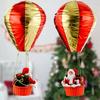 Christmas Santa Hot Air Balloon Christmas Tree Santa Decoration Ceiling Pendant for Home Xmas Holiday New Year Party Decor 1Pc