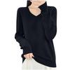Women's Knit V-Neck Long-Sleeve Top Casual Comfort Long-Sleeve Blouse