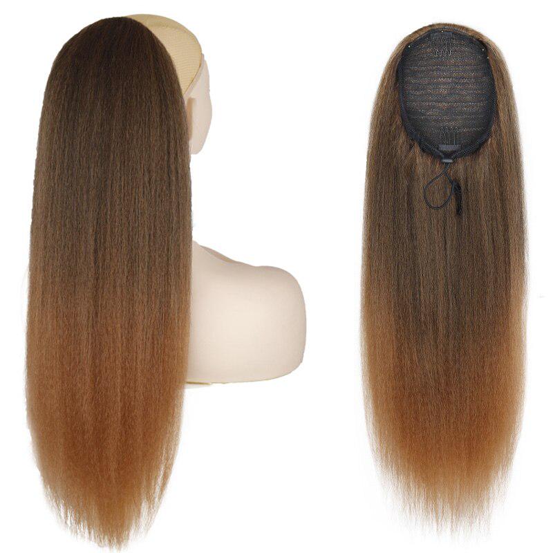 MISS WIG Women Natural Body Wavy Long Ponytail Hair Extensions Synthetic Drawstring Ponytails Black Blonde Hairpiece Daily Use