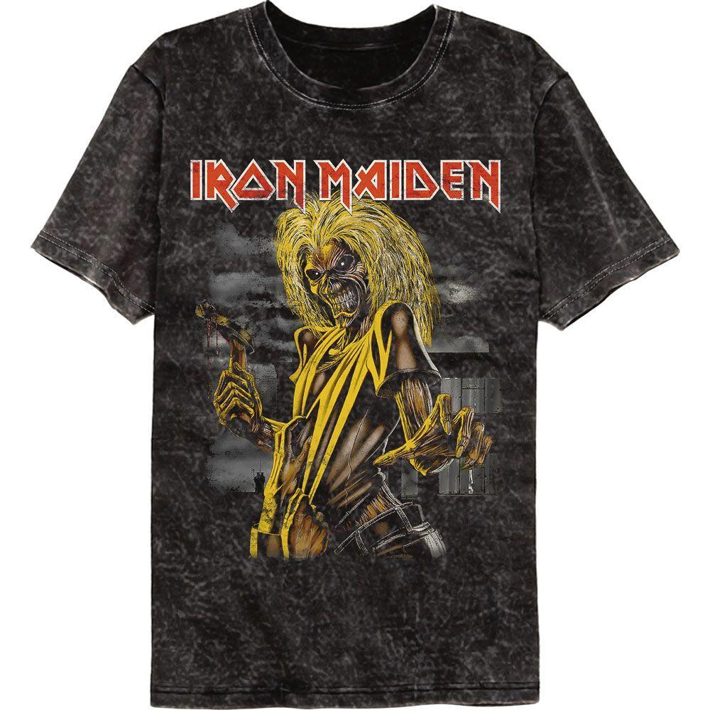 Iron Maiden Killers Cover Colortone Mineral Wash Music T-shirt Tops Tees Men's Women's Unisex