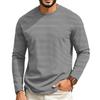 T-shirt casual a manica lunga raglan da uomo con girocollo, per l'uso quotidiano