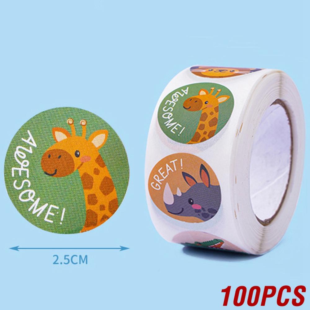 100-500pcs Reward Stickers Motivational Stickers For Kids For School Reward Students Teachers Cute Animals Stickers Labels