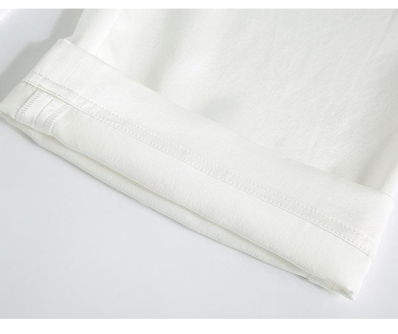 2025 Women's Mulberry Silk Wide-Leg Pants: Loose, White, Straight, Large Size, Casual Spring/Summer Wear