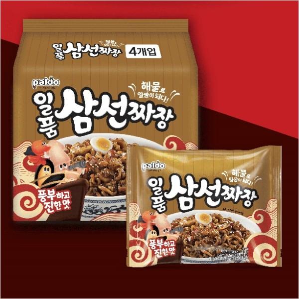 Paldo Ilpoom Samseon Jjajang (1pack-4pieces) , Korean Ramen