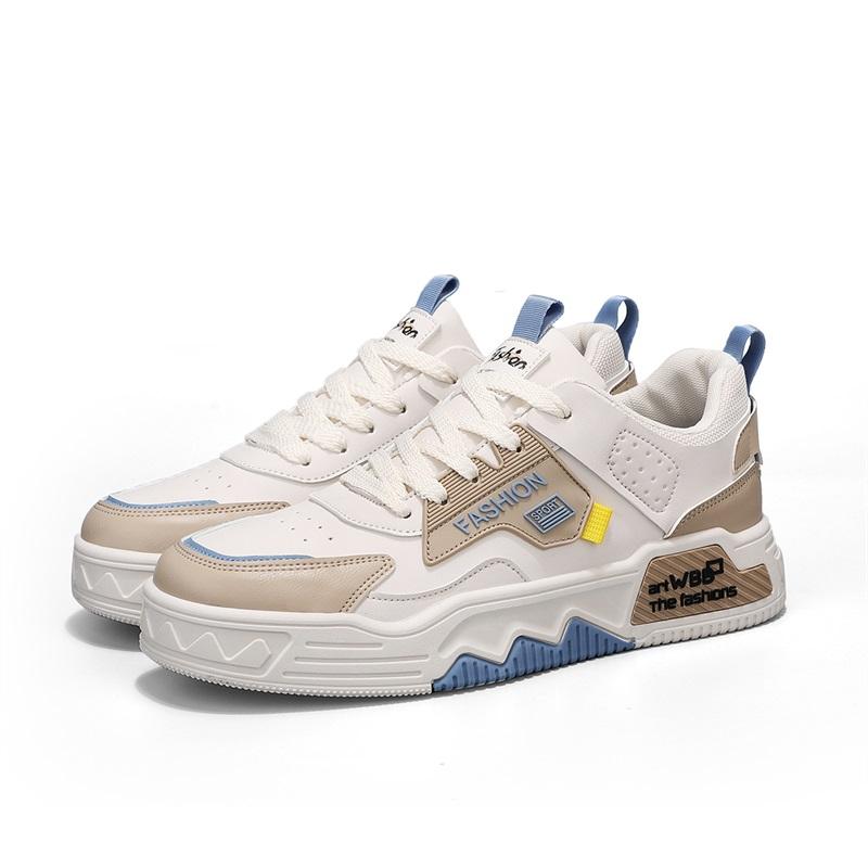 Young men's shoes low top sports shoes new breathable lace-up student trend all-match non-slip wear-resistant casual board shoes
