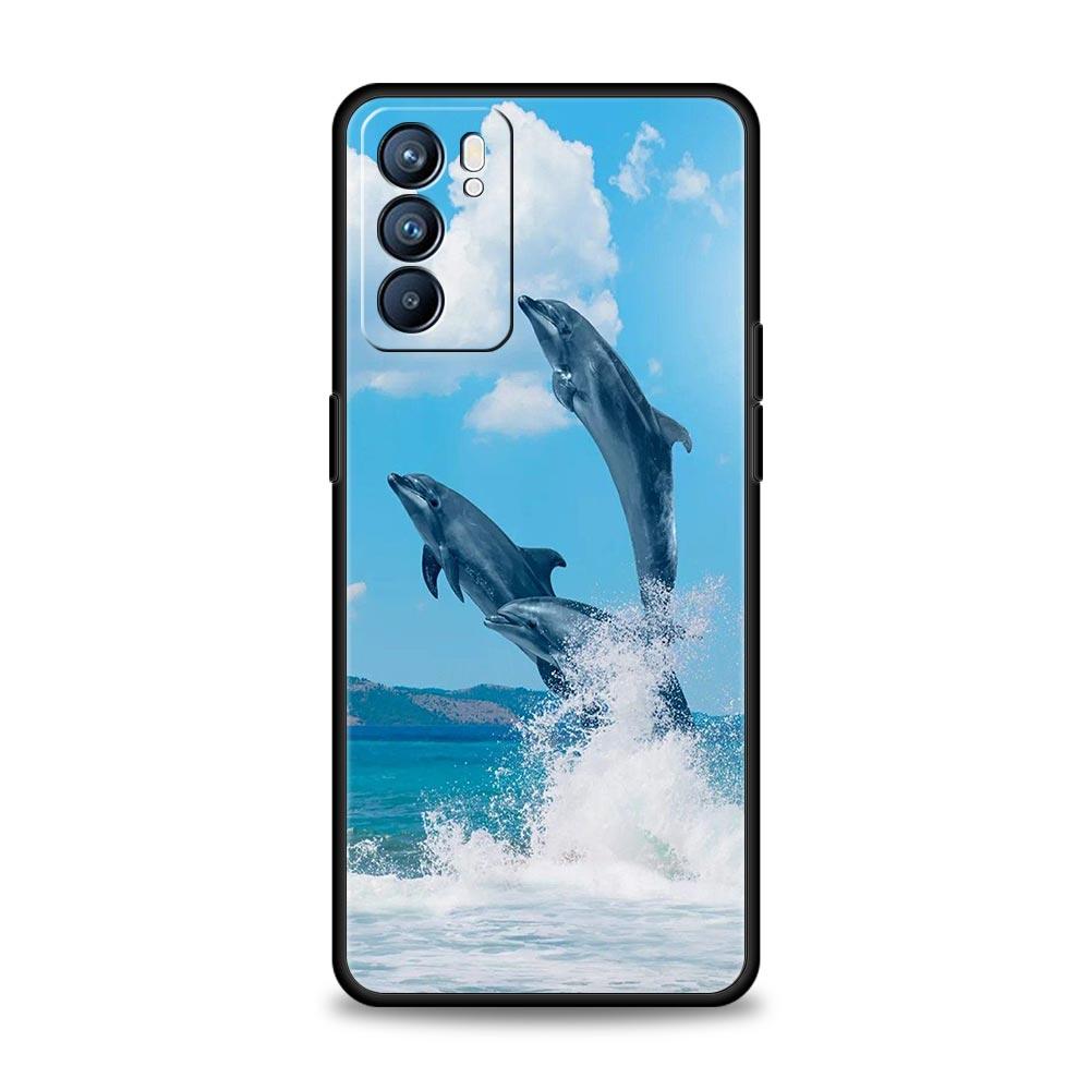 Ocean Animal Dolphin Phone Case For OPPO Find X5 A54 A53 A52 A9 2020 A16 A15 A95 A76 A74 A12 Reno7 SE Reno6 Pro Plus 5G Cover
