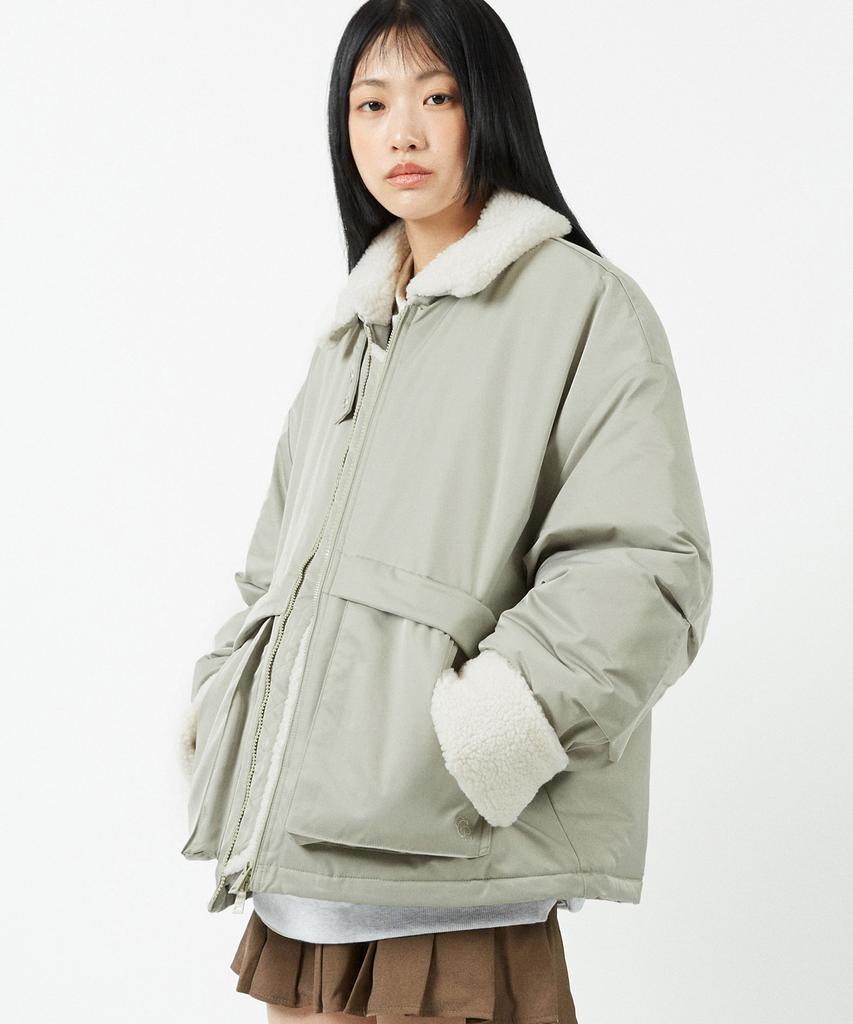 Cgp Heavy Boa Fleece Shearling Jacket_Khaki