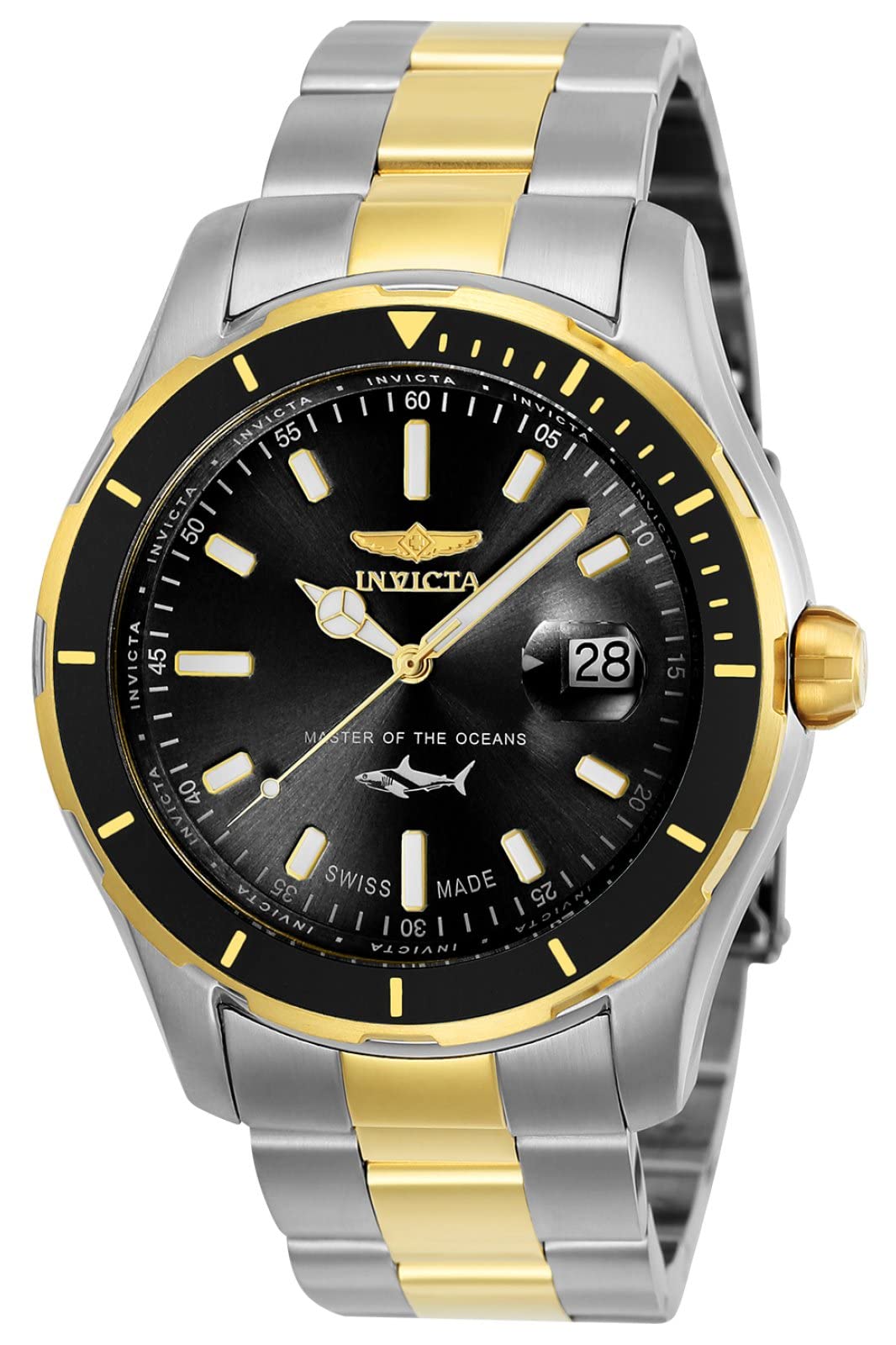 

Часы Pro Diver 44 мм из нержавеющей стали, золота, нержавеющей стали, с черным циферблатом, кварц 515, 25814, золото [Invicta] + мужские [Товар] чёрный