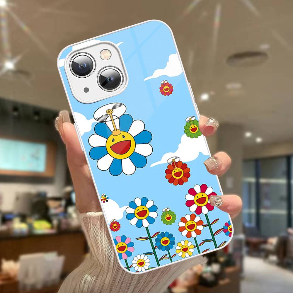 Art T-Takashi M-Murakamis Tempered Glass For Iphone 14 13 12 11 Pro Mini XS MAX 14Plus X XS XR Fundas