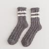 Women's Mid-Calf Coral Fleece Socks: Half-Sided Fleece, Cat Paw Design, Cute & Cozy for Autumn/Winter