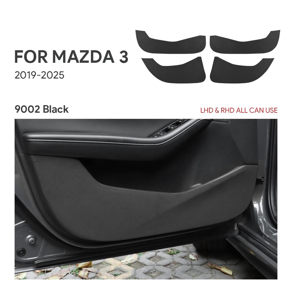

4PCS Suede Car Door Anti-kick Pad For Mazda 3 Axela 2019 2020 2021 2022 2023 2024 2025 LHD RHD Black Red Mat Accessories Protect чёрный