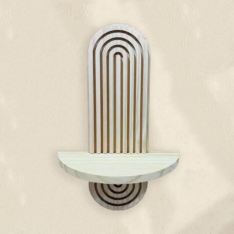 1Pcs Vintage Home Decor Display Shelf Bohemian Wall Mounted Wooden Shelf High Quality Wooden Wall Storage Rack