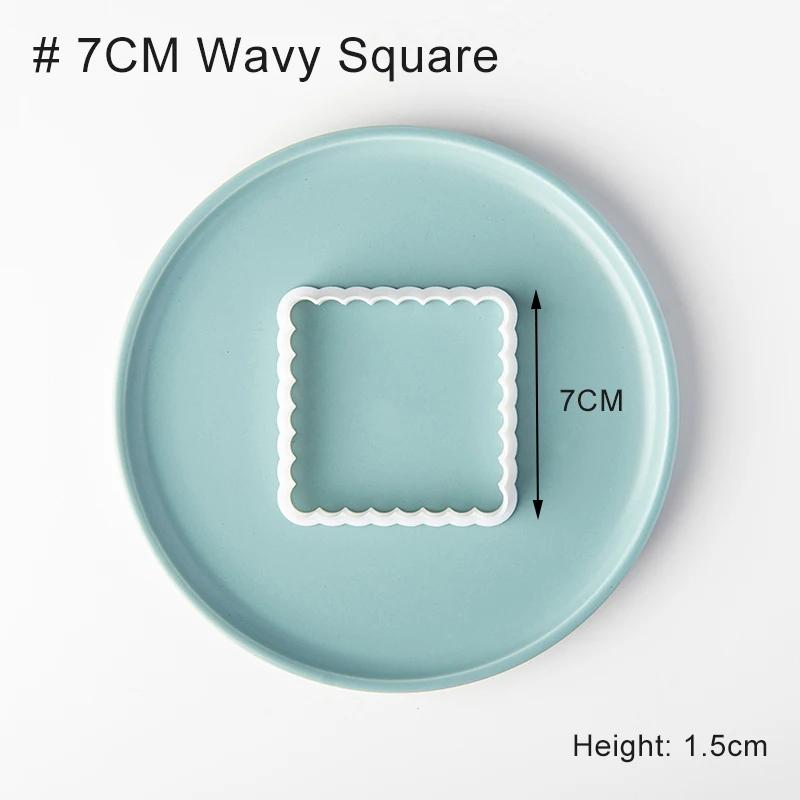Square Arch Rectangle Cookie Cutter Mold Wavy Round Shaped Blessing Frame Fondant Cookie Cutting Die Baking Cake Decorating Tool