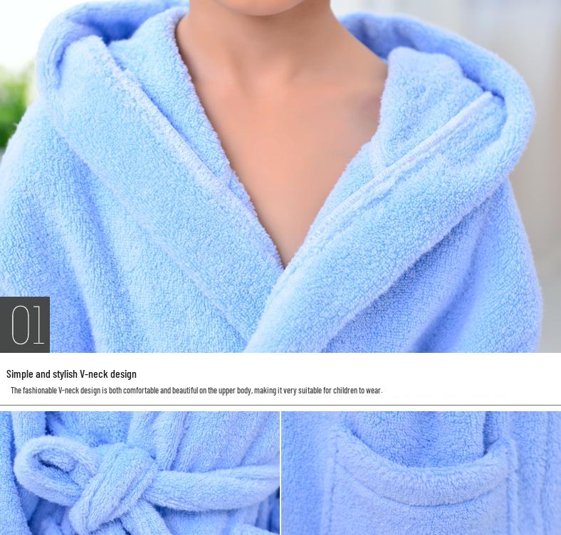 HaileyPure Cotton Kids' Thick, Soft, Absorbent Bathrobe Pajamas