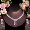 Bright High-End Tassel European Dinner Dress Collarbone Chain Set Bridal Zircon Necklace Earring Set