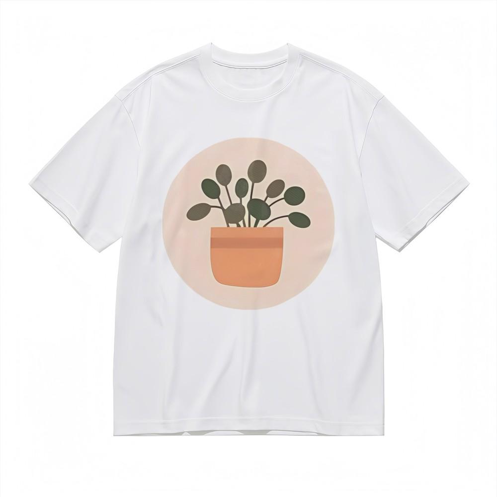 

Men s Soft Breathable Comfortable Classic T-Shirt Minimalist Potted Plant Tee 4XL